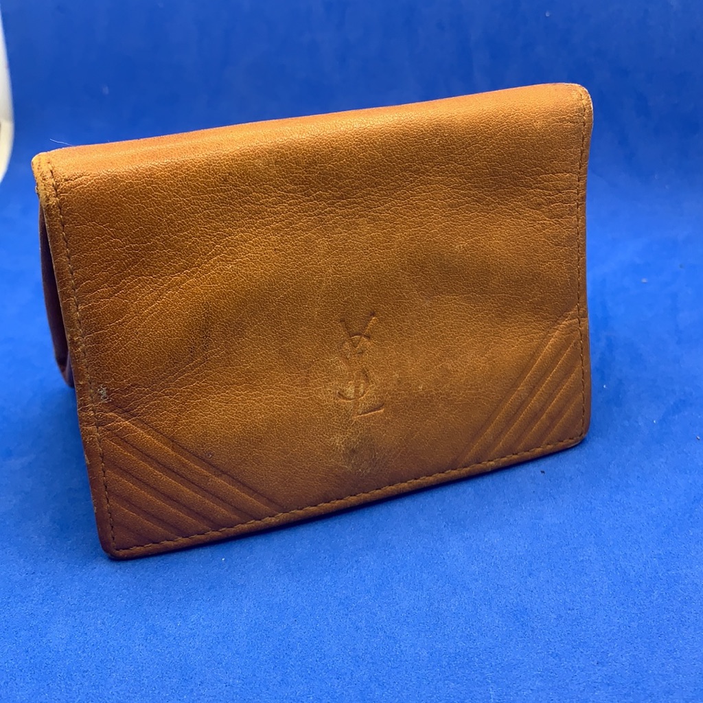 Ysl Leather Card Holder Coin Purse Vintage
